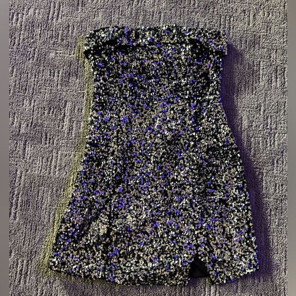 Black Sequin Strapless Dress (Nwot) - Picture 1 of 7